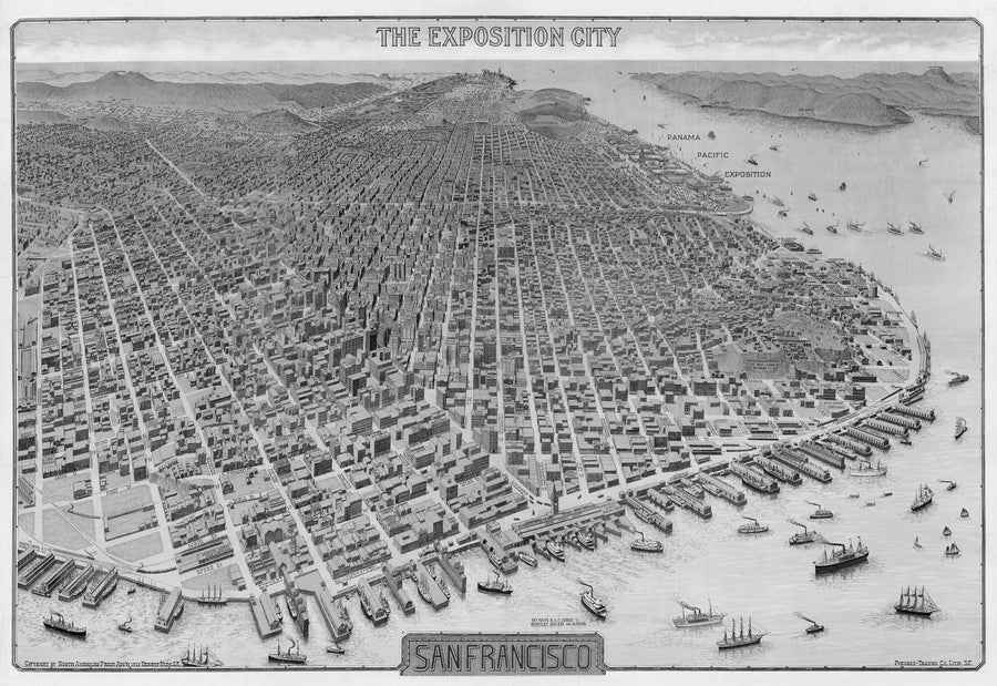 1912 The Exposition City - San Francisco | Fabric Adhesive Wall Mural