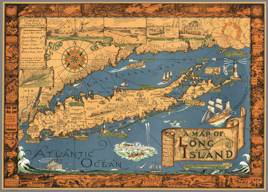 1933 / 1961 A Map of Long Island