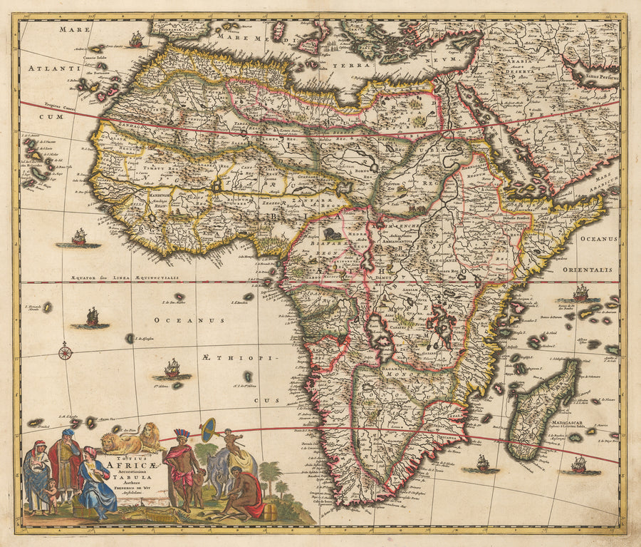 Totius Africae Accuratissima Tabula by: Frederick de Wit 1689