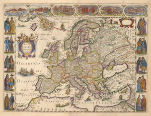 Nova Europae Descriptio... by Jodocus Hondius, 1659