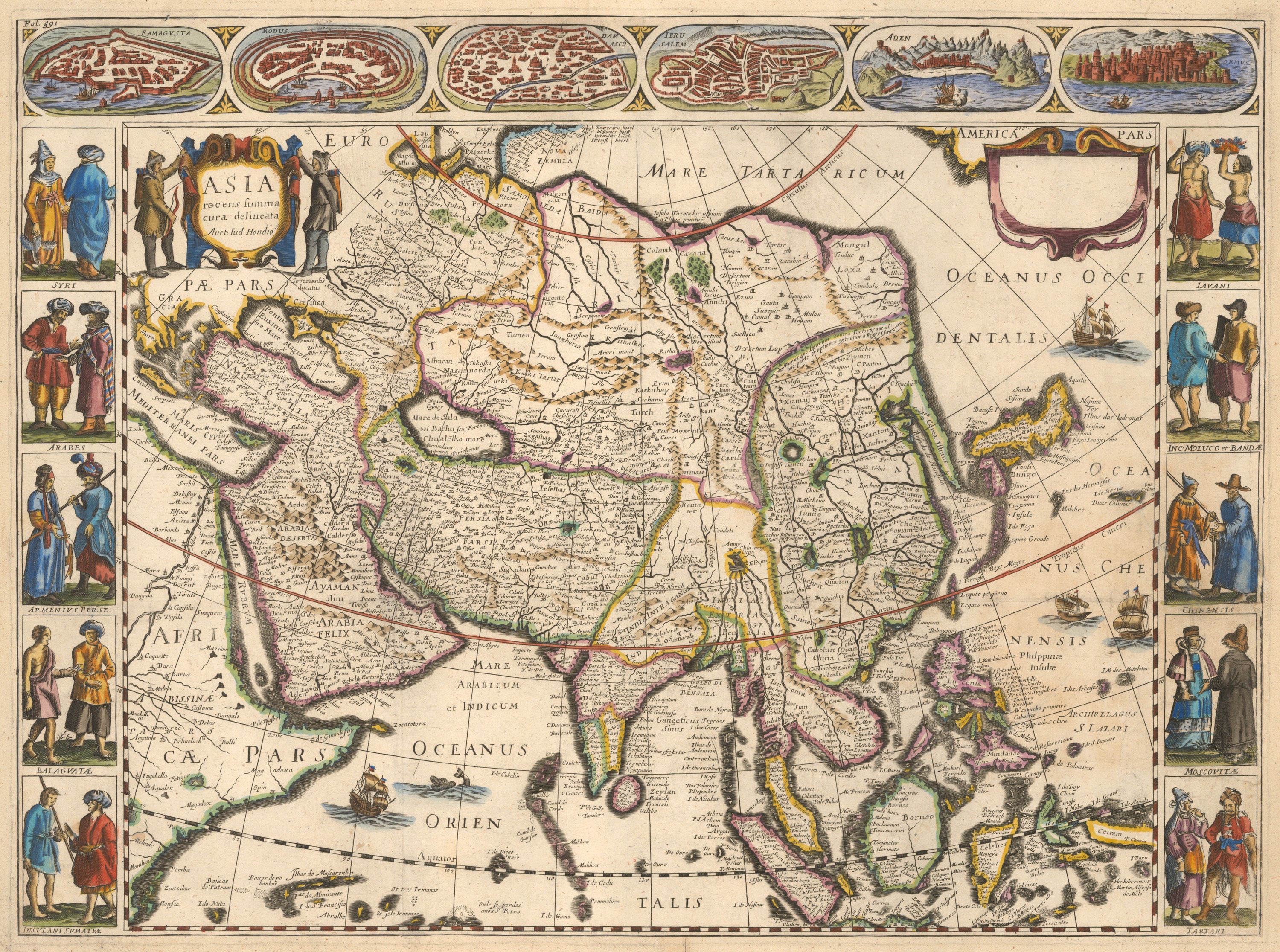 Asia recens summa cura delineata by: Hondius 1659 – the Vintage