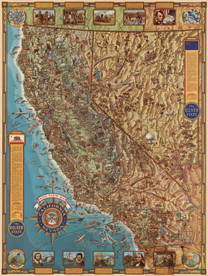 1962 Pano-View Map - California & Nevada