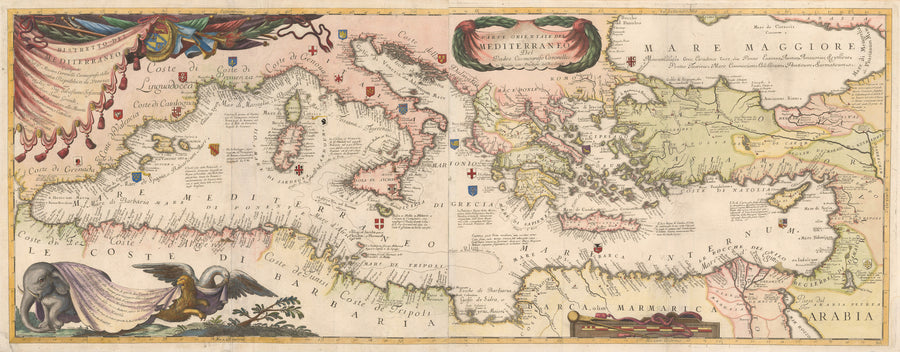 Ristretto del Mediterraneo... By: Vincenzo Maria Coronelli Date: 1690