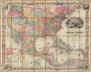 Colton's Map of the United States of America 1855