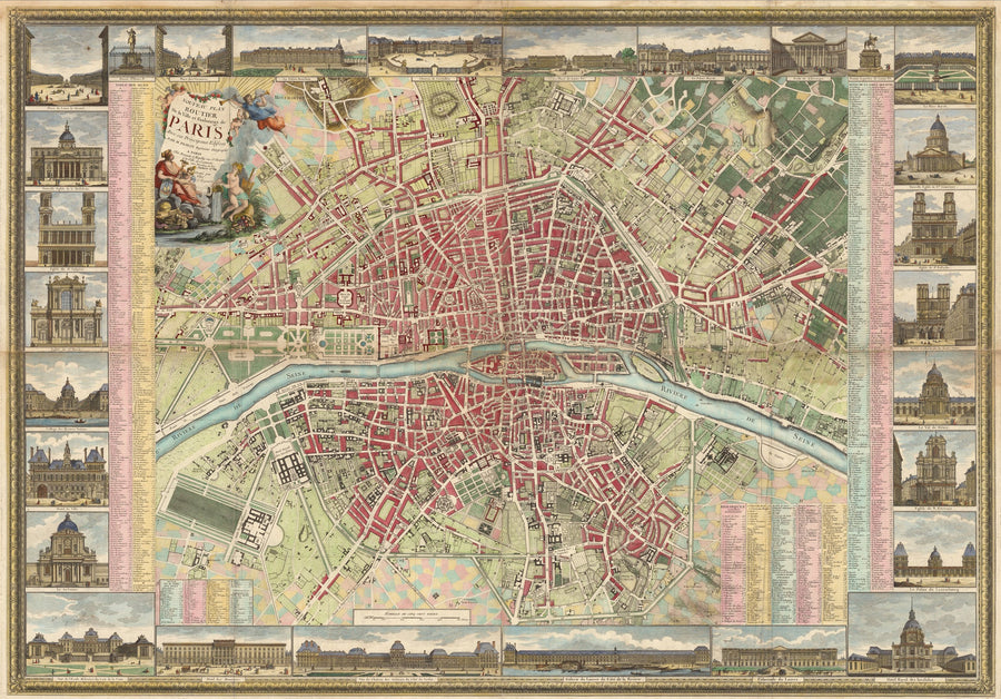 1784 Nouveau Plan Routier de la Ville et Faubourgs de Paris