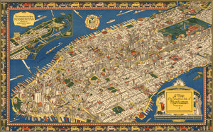 1926 A Map of the Wondrous Isle of Manhattan