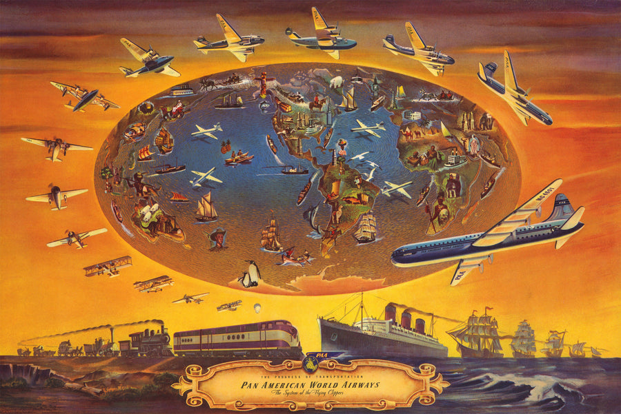 Pan Am Poster Travel, Vintage, Pan American World Airways, Plane, Air  France 