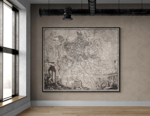 1748 Nolli’s Pianta Grande di Roma | Fabric Adhesive Wall Mural