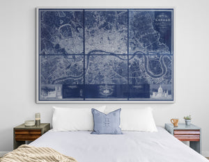 1827 Greenwoood’s Six Sheet Map of London | Fabric Adhesive Wall Mural