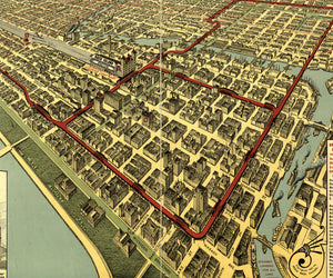 All elevated trains in Chicago Stop at the Chicago Rock Island and Pacific Railway Station, only one on the Loop By: Poole Brothers,1897