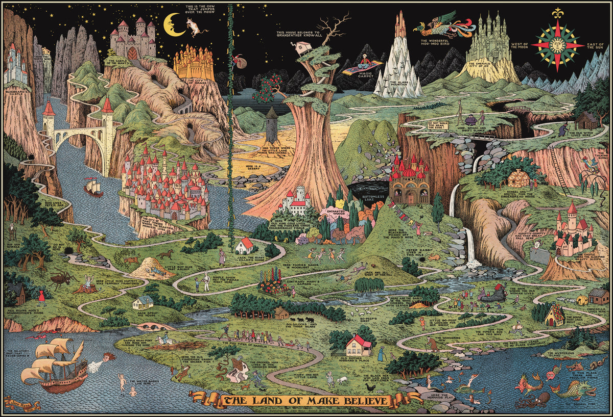 1930 The Land of Make Believe by: Jaro Hess - theVintageMapShop.com ...