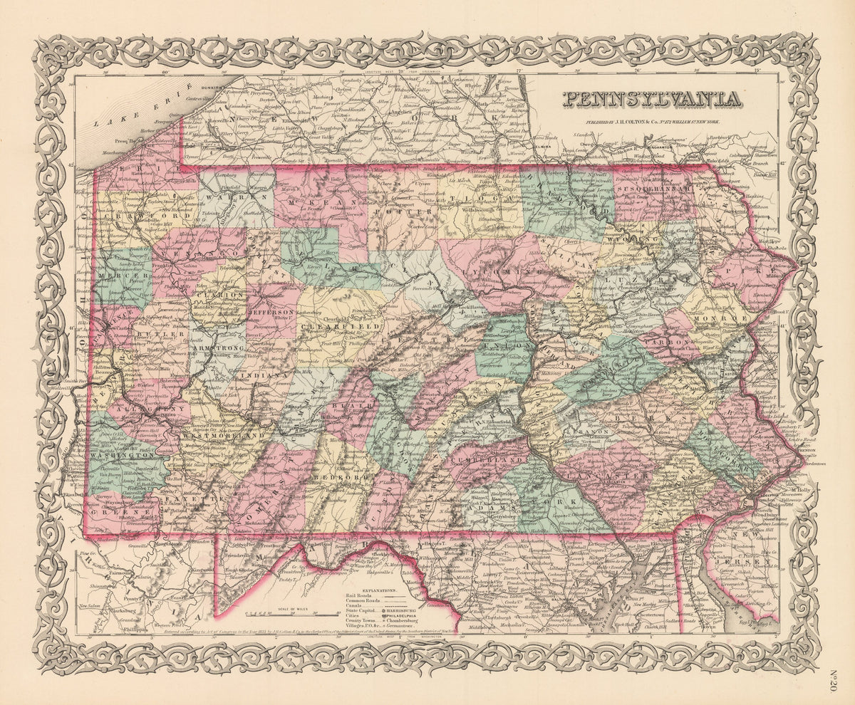 1856 Pennsylvania – the Vintage Map Shop, Inc.