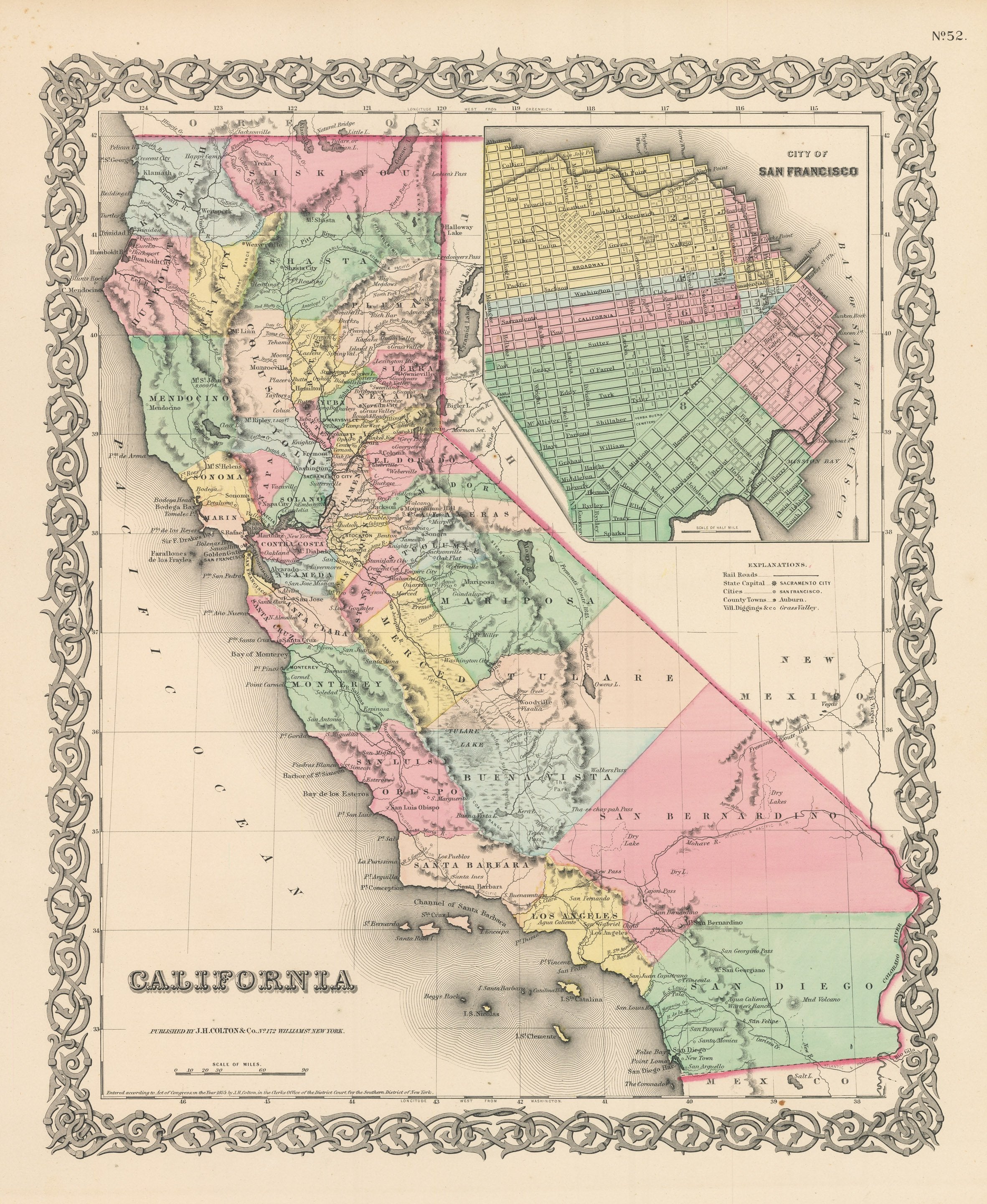 在庫わずか　貴重　アメリカ　マップ　地図　カリフォルニア　ポスター　包装紙 メール便送料無料対応可】 Amazon 地図(英語表記 アメリカ