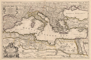 Mediterranean Sea divided into its Principall Parts of Seas by: William Berry 1685